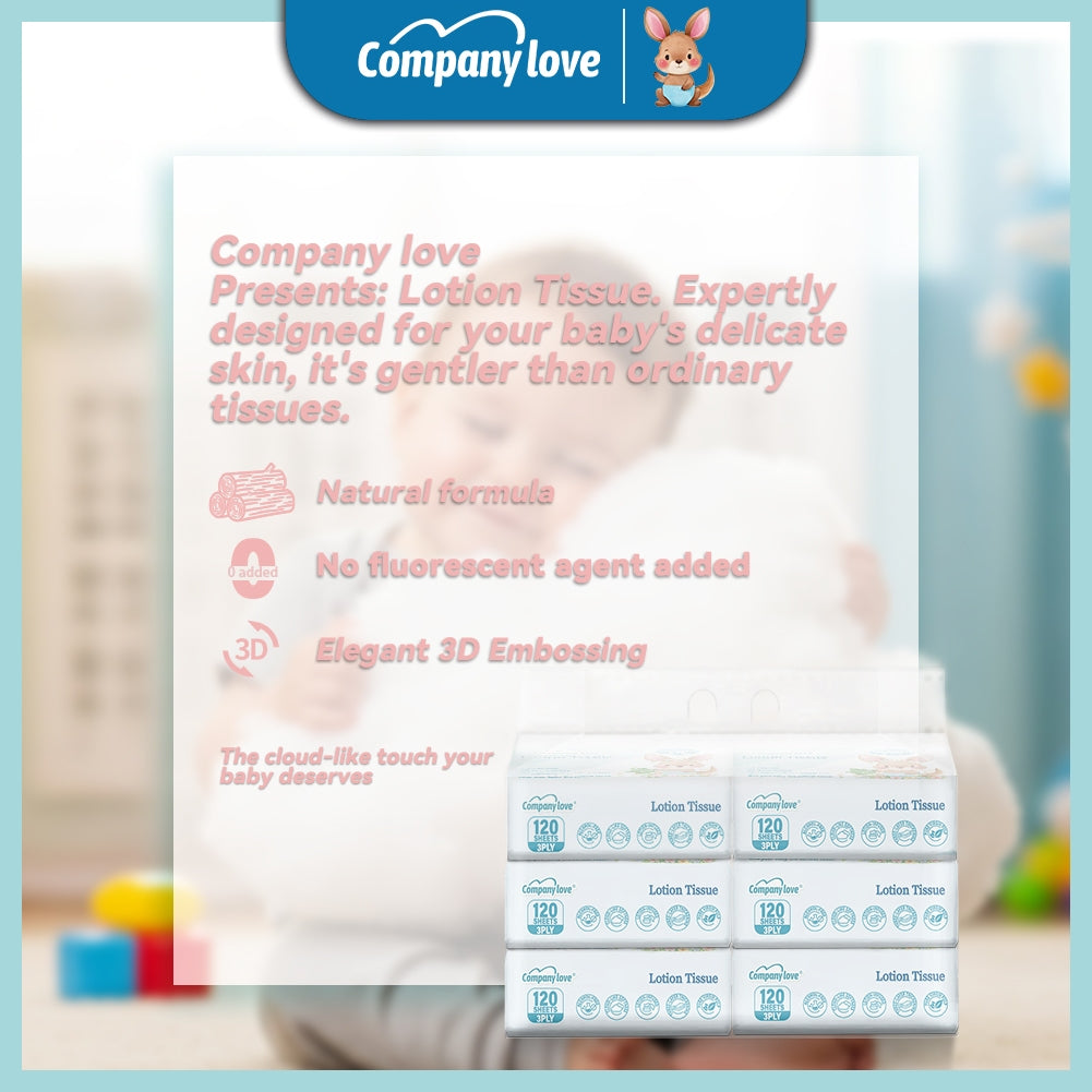 【Harga Termurah】Company Love Ultra Soft Baby Tissue 120Pcs (1Bag)Baby Moisturizing Cream Tissue Paper 120Pcs雲柔巾、柔紙巾、寶寶紙巾