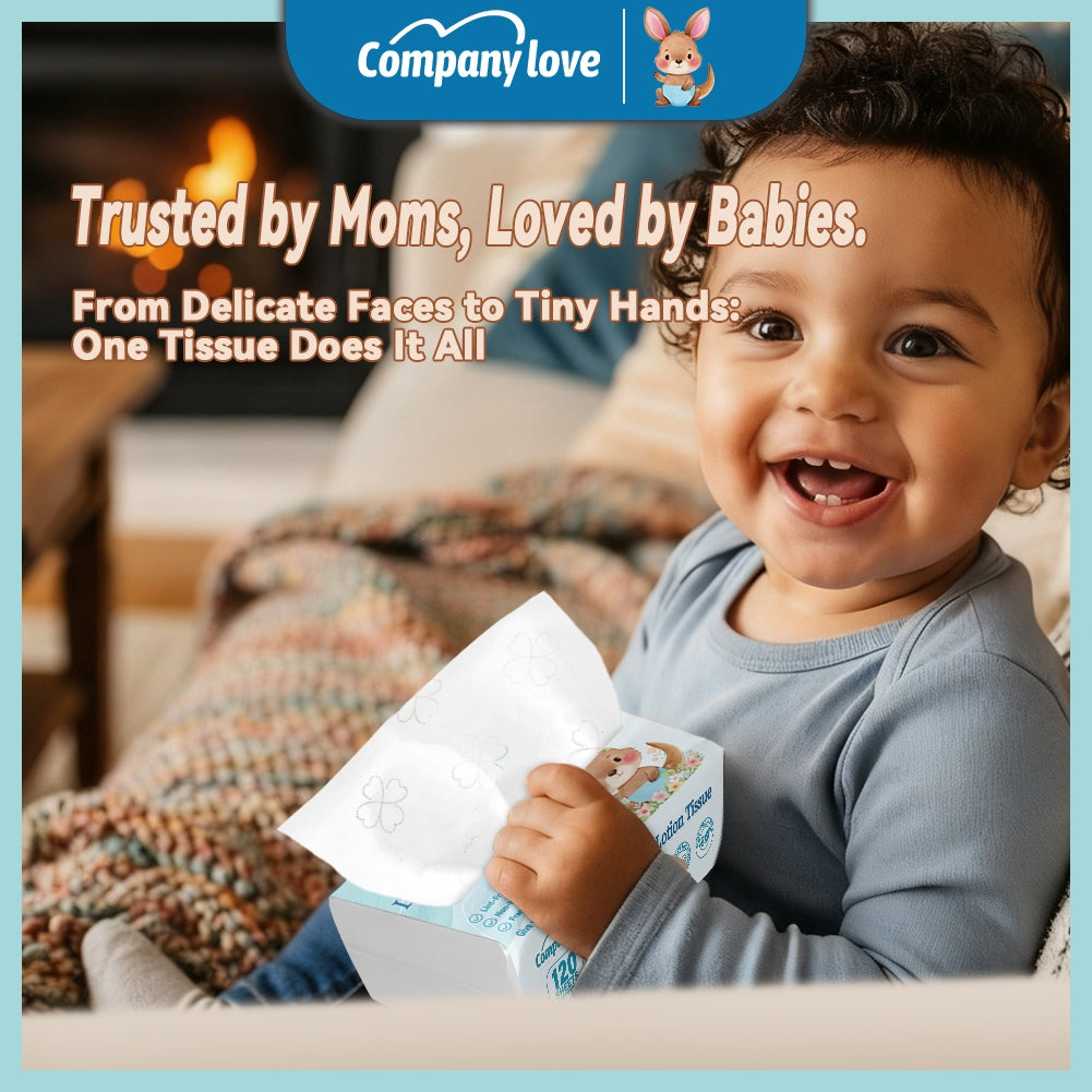 【Harga Termurah】Company Love Ultra Soft Baby Tissue 120Pcs (1Bag)Baby Moisturizing Cream Tissue Paper 120Pcs雲柔巾、柔紙巾、寶寶紙巾