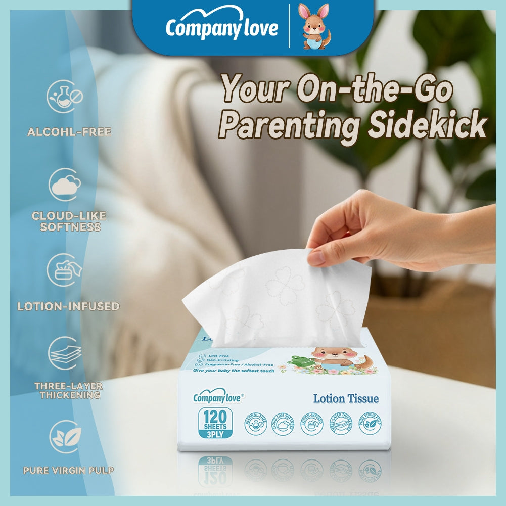 【Harga Termurah】Company Love Ultra Soft Baby Tissue 120Pcs (1Bag)Baby Moisturizing Cream Tissue Paper 120Pcs雲柔巾、柔紙巾、寶寶紙巾